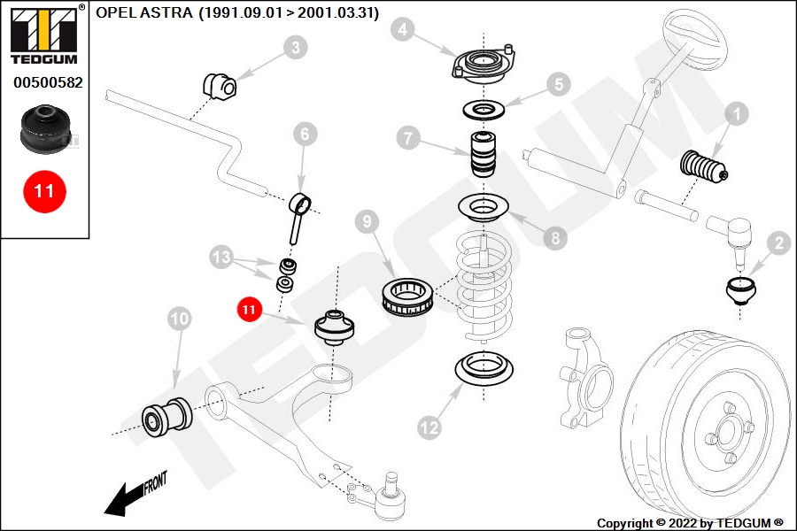 Сайлентблок рычага - TEDGUM 00500582