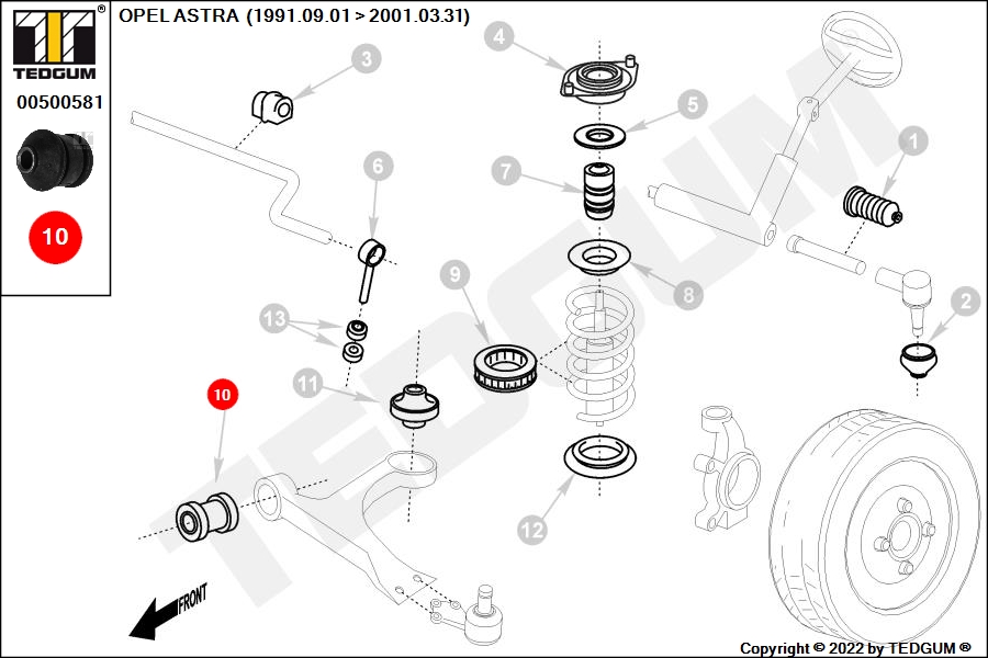 Сайлентблок рычага - TEDGUM 00500581