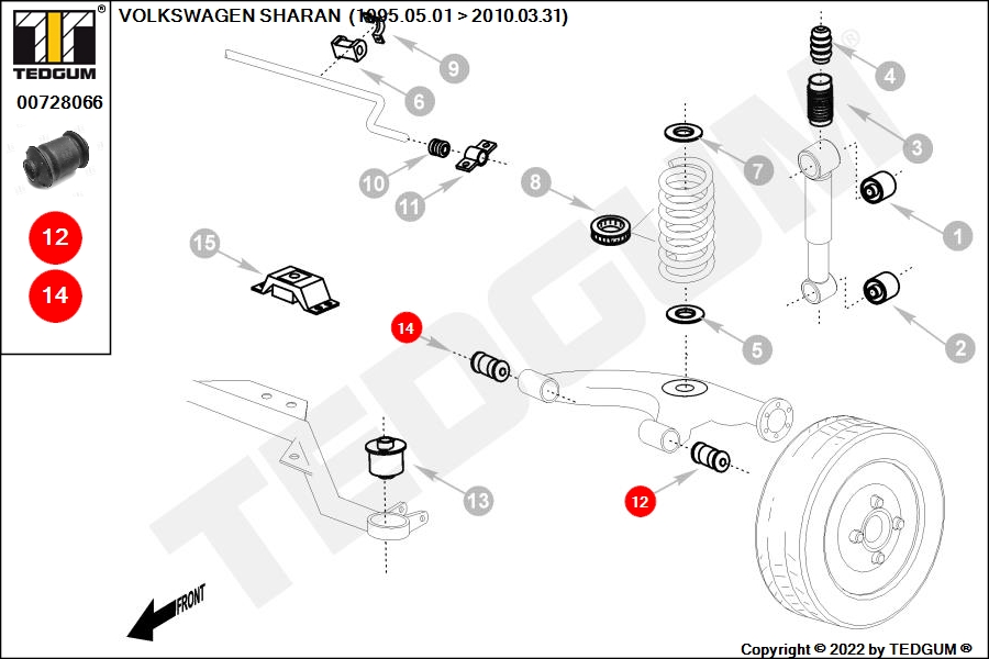 Сайлентблок рычага - TEDGUM 00728066