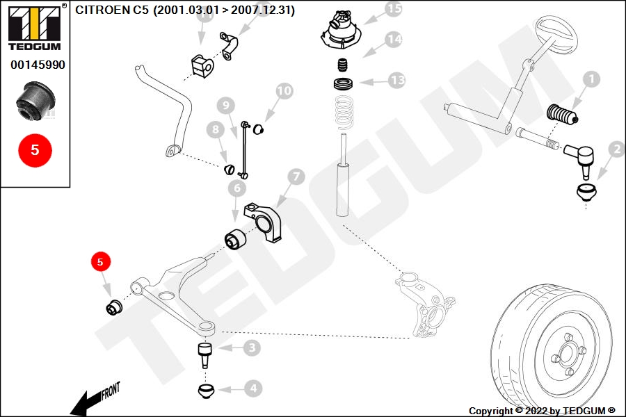 Сайлентблок рычага - TEDGUM 00145990