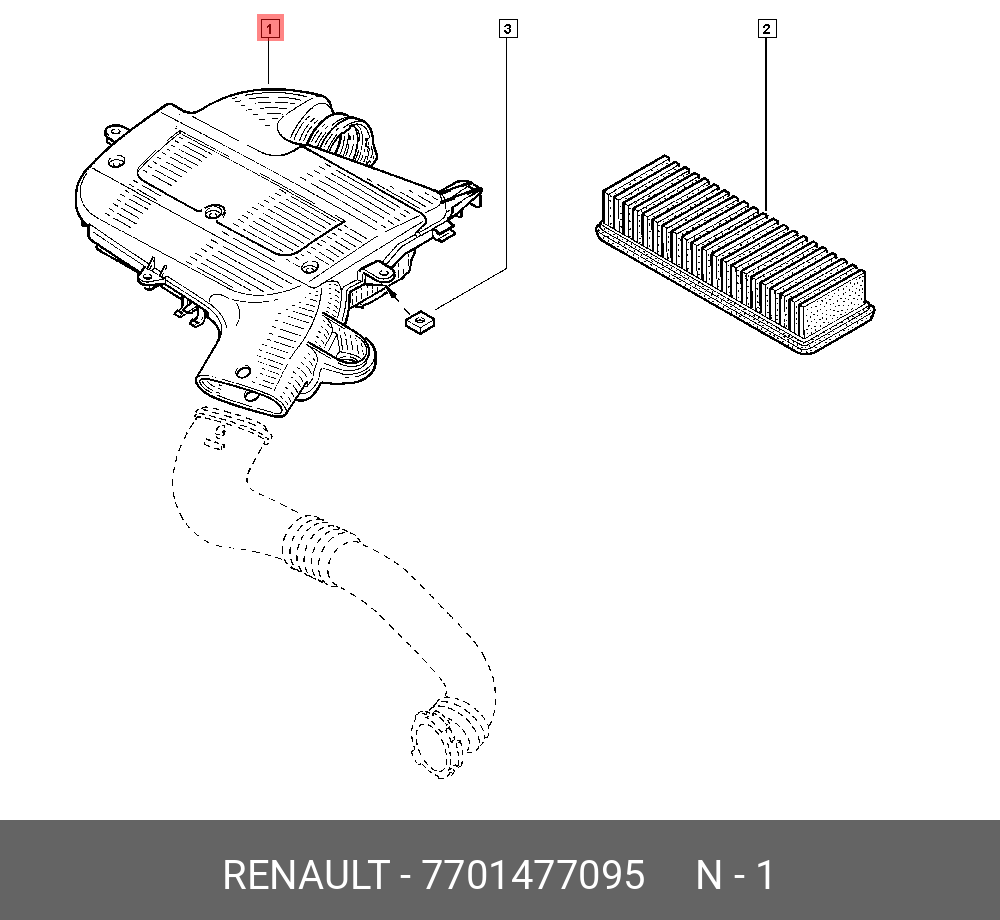 Фильтр воздушный - Renault 7701477095