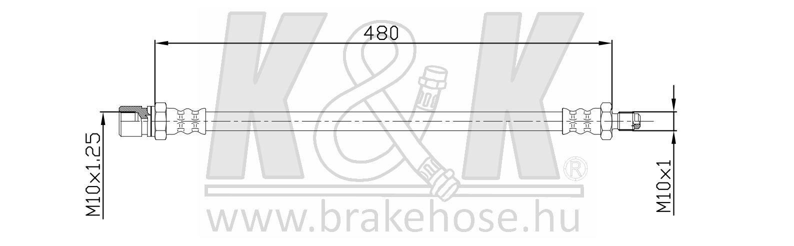 Шланг тормозной передний - K&K FT7045