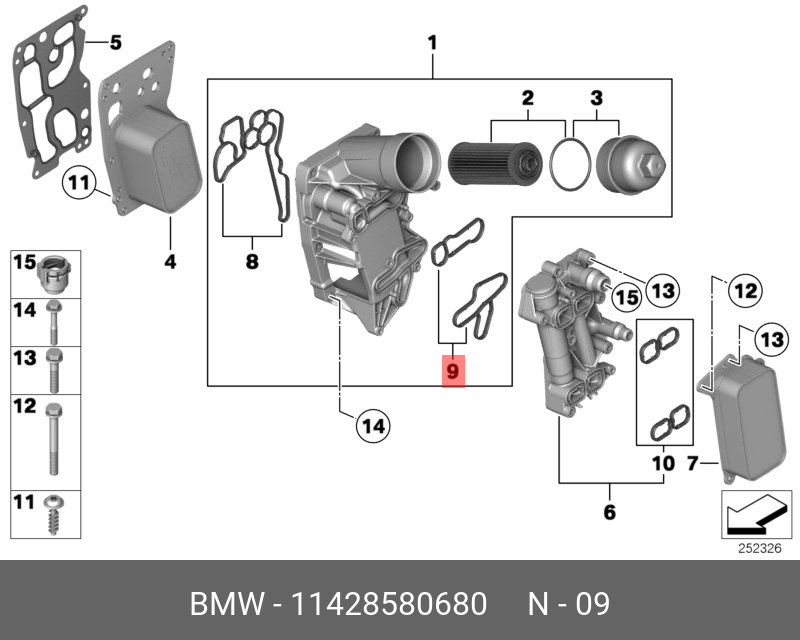 Комплект прокладок головки блока цилиндров - BMW 11 428 580 680
