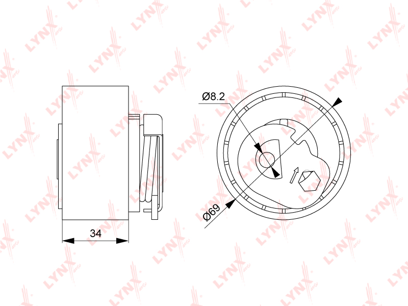 Ролик натяжной ремня ГРМ - LYNXauto PB-1236