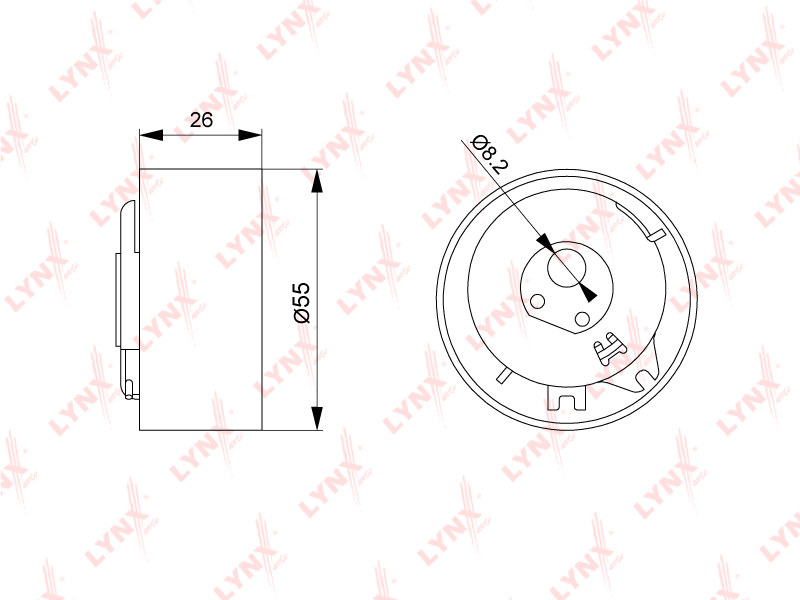 Ролик натяжной ремня ГРМ - LYNXauto PB-1240