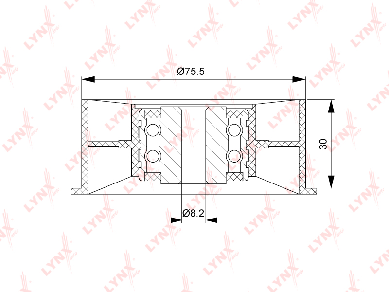 Ролик обводной ремня ГРМ - LYNXauto PB-3106