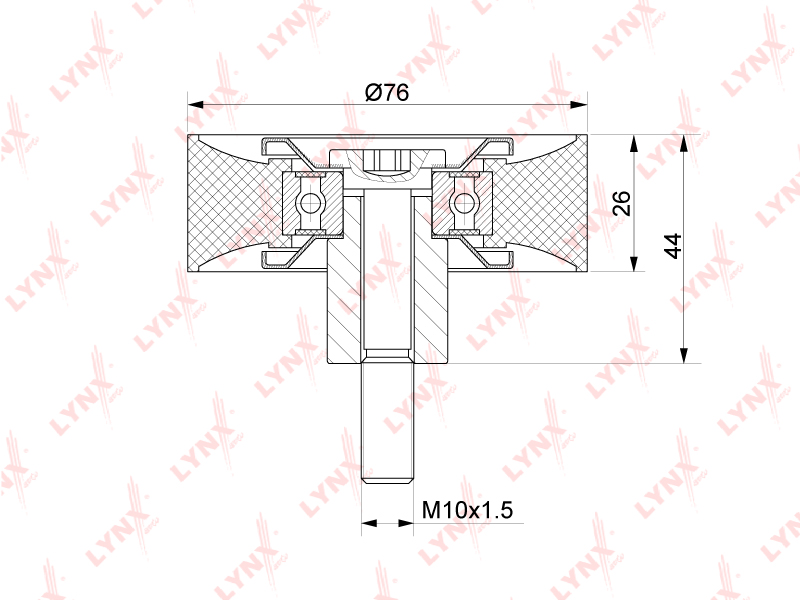 Ролик обводной приводного ремня - LYNXauto PB-7163