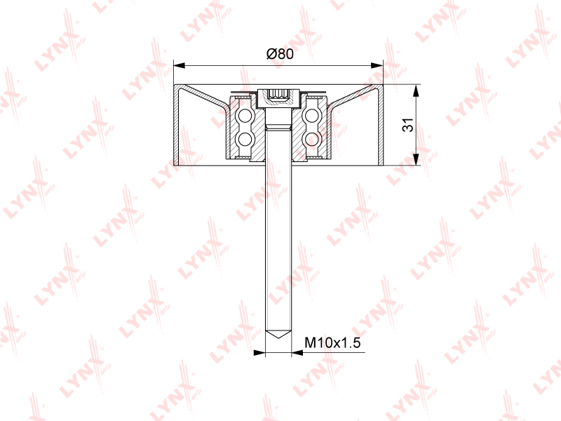 Ролик обводной приводного ремня - LYNXauto PB-7221