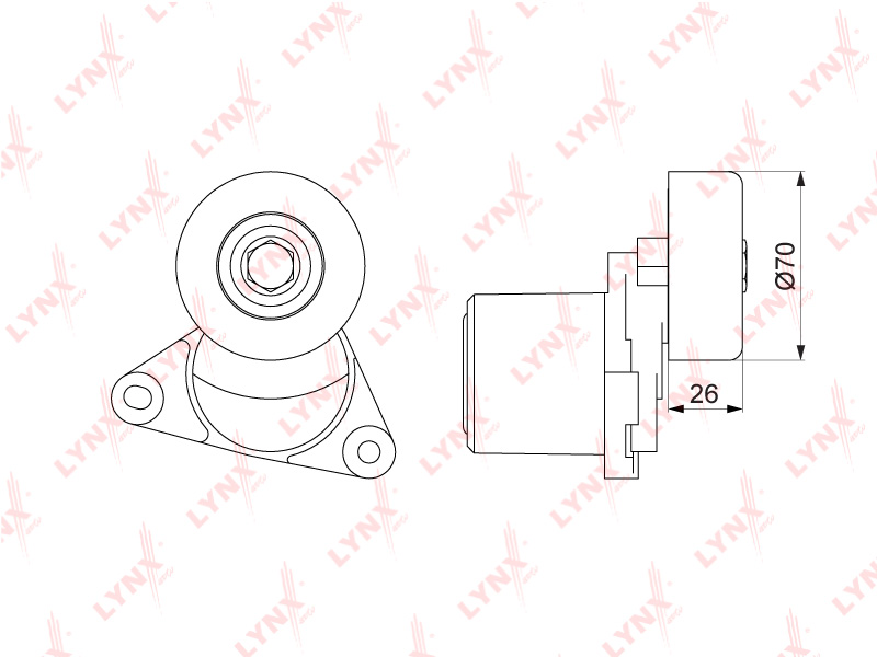 Натяжитель ремня навесного оборудования - LYNXauto PT-3201
