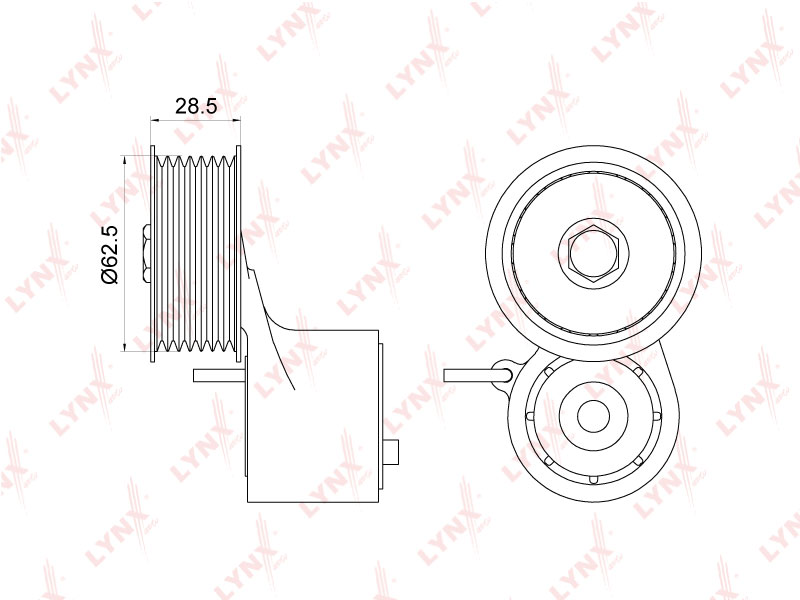 Натяжитель поликлинового ремня - LYNXauto PT-3272