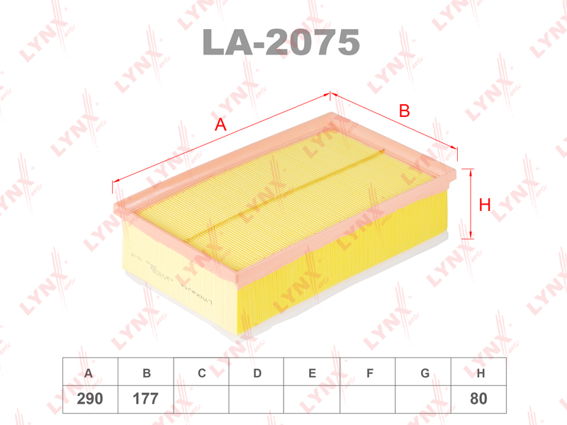 Фильтр воздушный - LYNXauto LA-2075