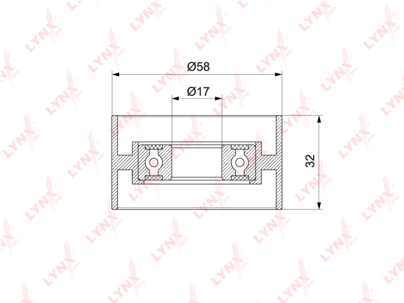 Ролик натяжной ремня ГРМ - LYNXauto PB-1316