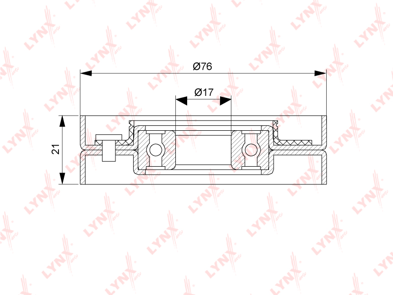 Ролик натяжной приводного ремня - LYNXauto PB-5263
