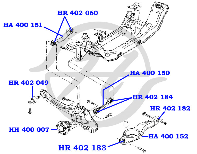 Сайлентблок рычага подвески | зад | - Hanse HR402049