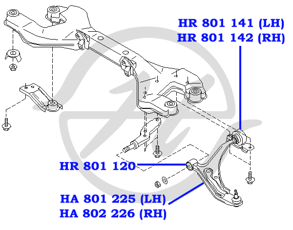 Сайлентблок нижнего рычага передней подвески передний - Hanse HR801120