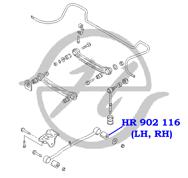 Сайлентблок продольной тяги задней подвески, задни - Hanse HR902116