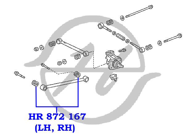 Сайлентблок продольной тяги задней подвески, перед - Hanse HR872167