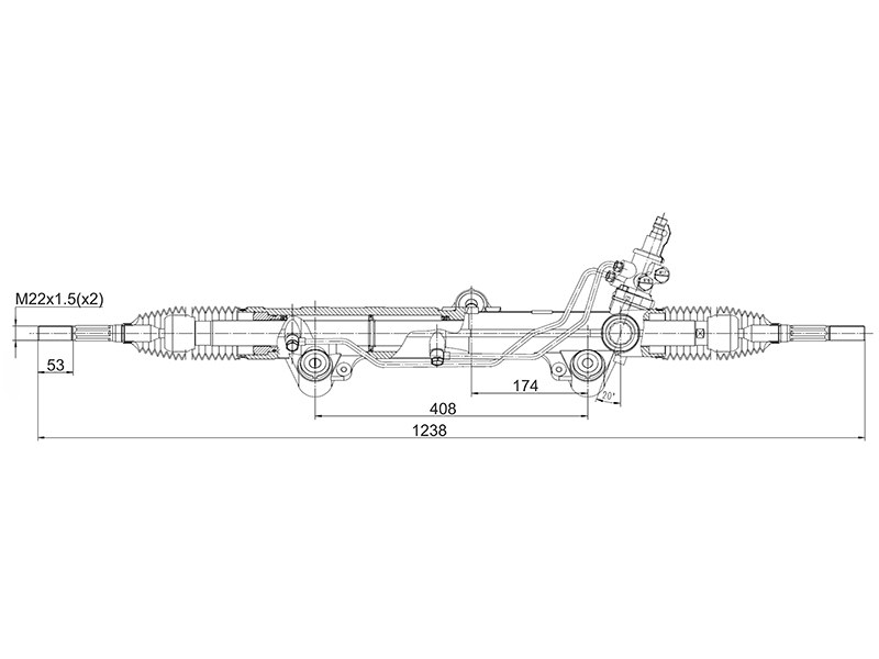 Рейка рулевая - SAT ST-44200-60170