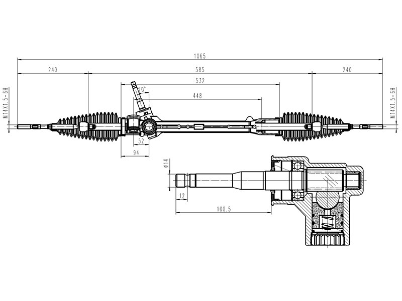 Рулевая рейка - SAT ST-45510-52140