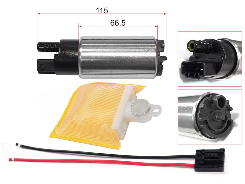 Топливный насос 12v, 3bar, 90l/h, v=1500-2200 d15, d16, b16, b20, f20, f22, H22 - SAT ST-FP06