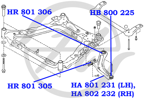 Сайлентблок рычага подвески - Hanse HR801305