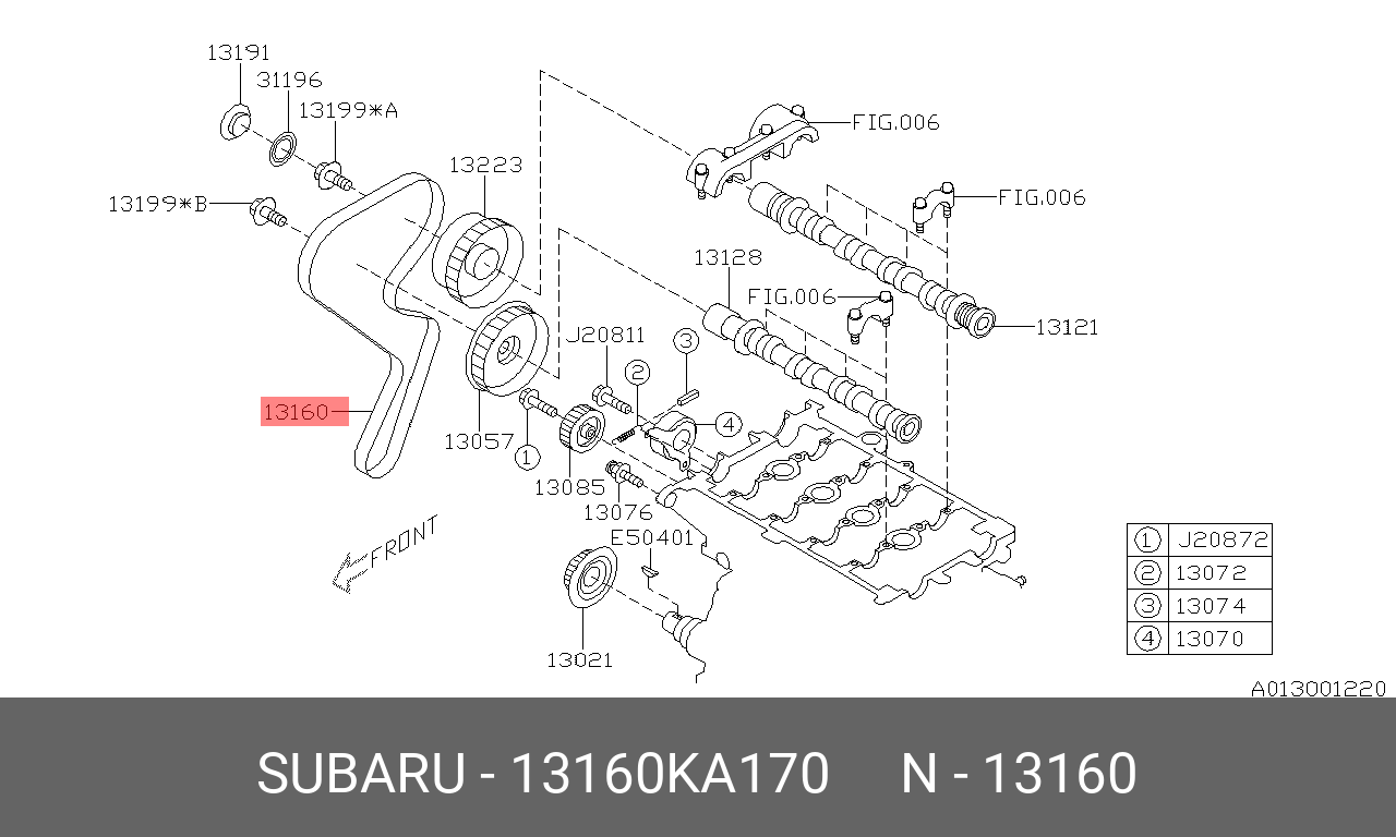 Ремень ГРМ - Subaru 13160KA170