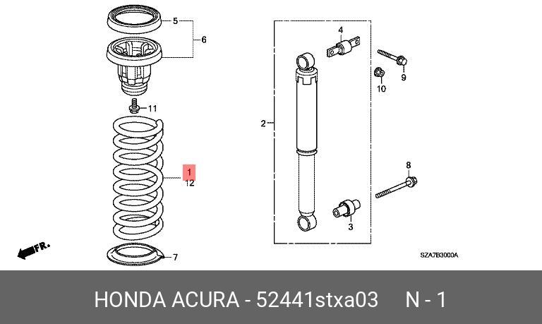 Пружина подвески - Honda 52441-STX-A03