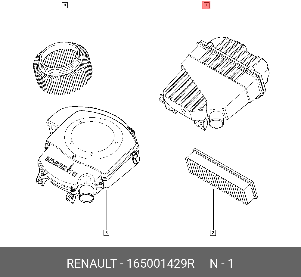 Фильтр воздушный renault - Renault 165001429R