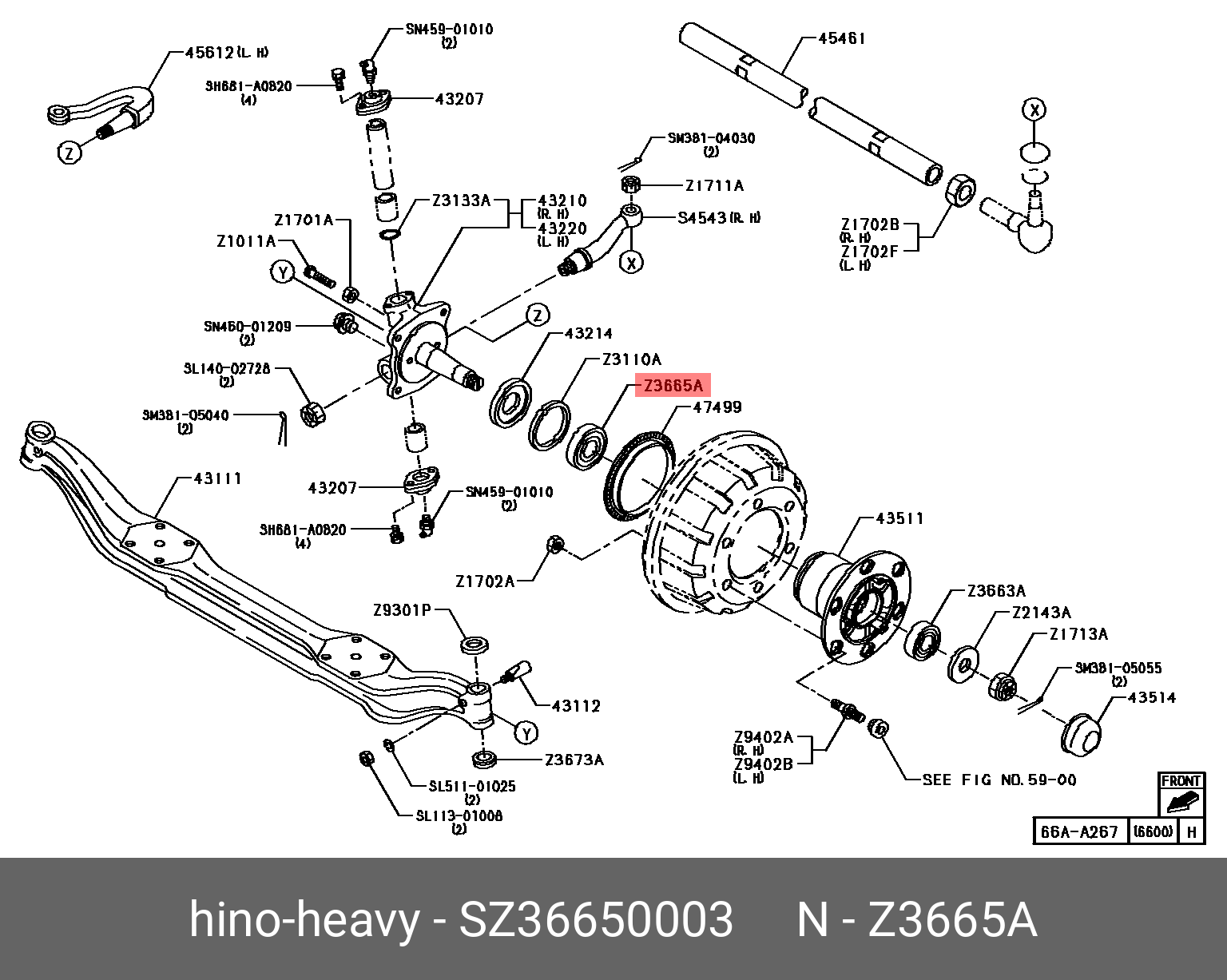 Подшипник передней ступицы - Hino SZ366-50003