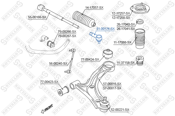 Наконечник рулевой  Suzuki Grand Vitara - Stellox 5100174SX