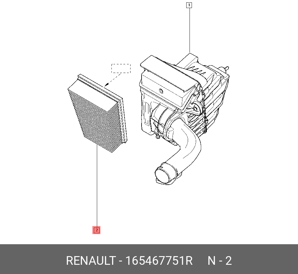 Фильтр воздушный - Renault 165467751R