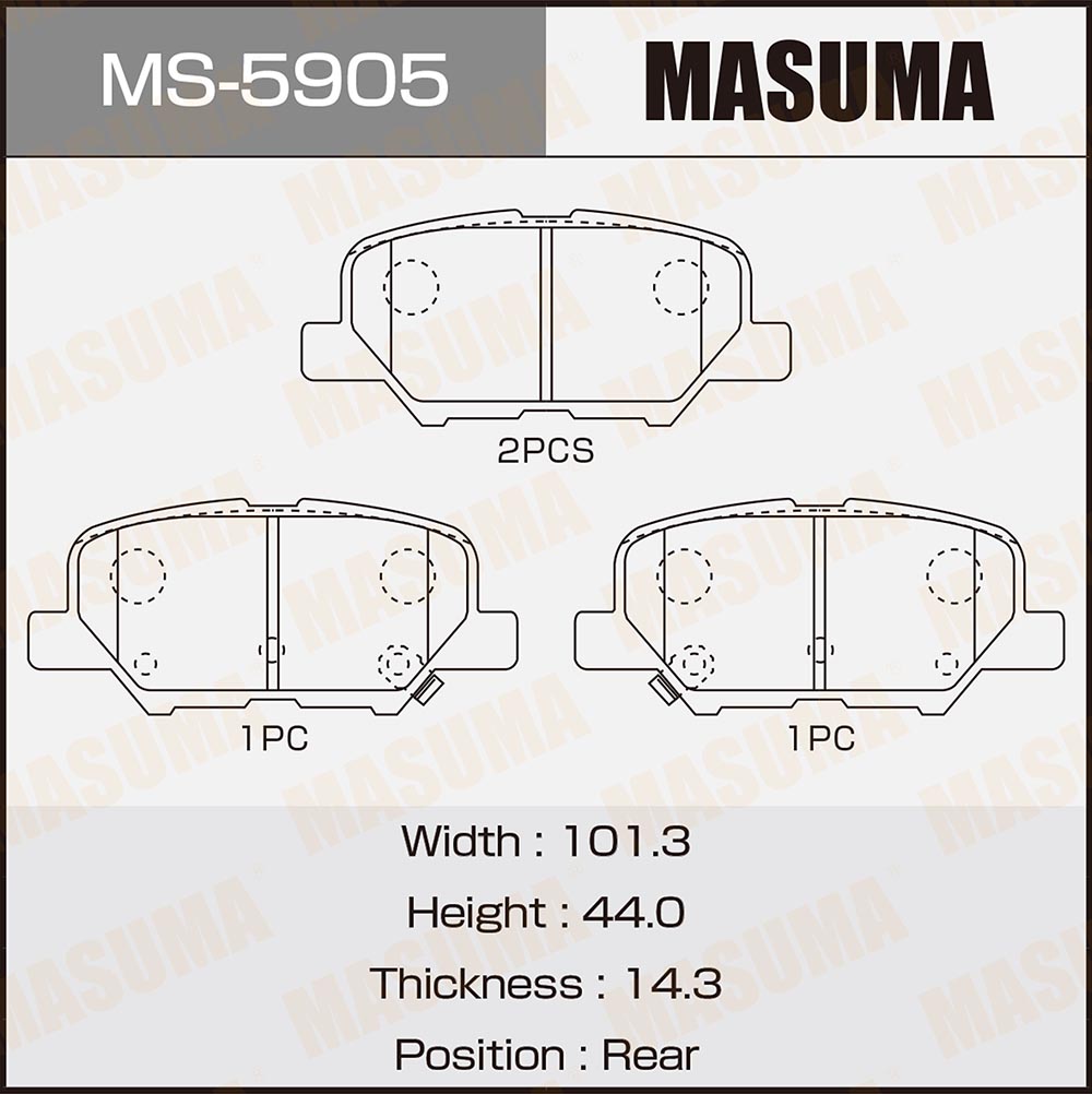 Колодки тормозные дисковые | зад | - Masuma MS5905