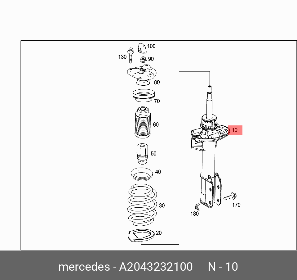 Амортизатор подвески - Mercedes A2043232100