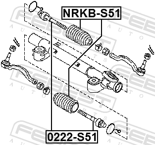 Пыльник рулевой рейки | лев | - Febest NRKB-S51
