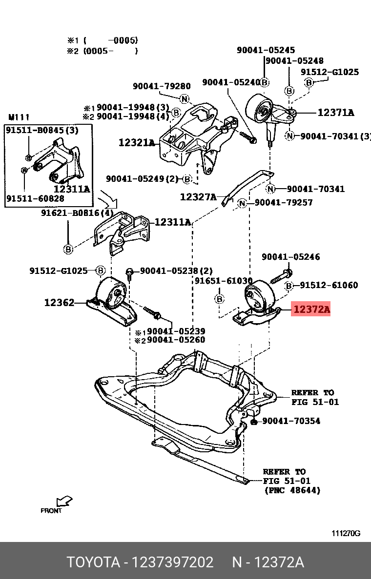 Подушка двигателя [44261] - Daihatsu 1237397202