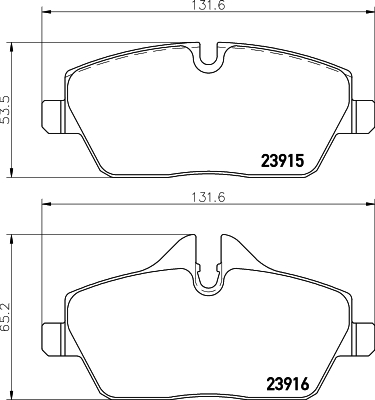 Комплект тормозных колодок, дисковый тормоз - Behr-Hella 8DB355011261