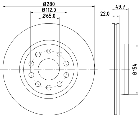 Диск тормозной | перед | - Behr-Hella 8DD355109561