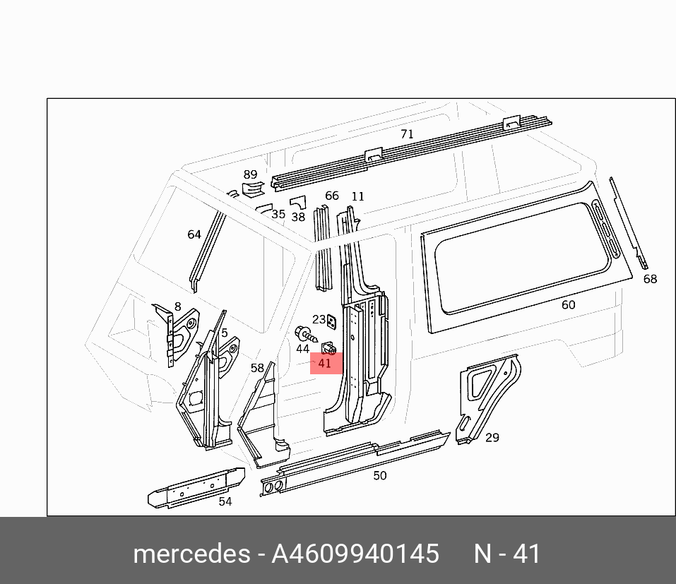 Гайка крепления крыла пластиковая - Mercedes A 460 994 01 45
