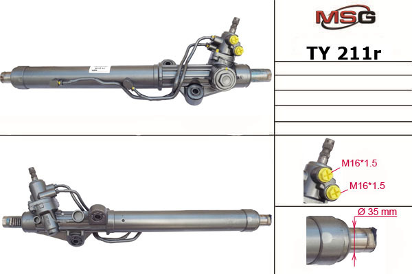 Рулевая рейка с ГУР восстановленная Lexus lx470 1998-2002, Toyota Land Cruiser 100 1998-2002 - MSG Rebuilding TY211R