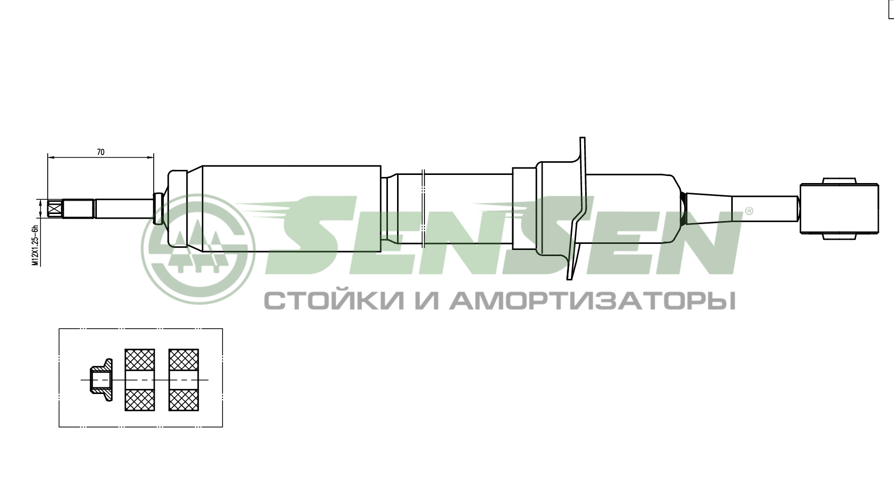 Амортизатор toyota land cruiser 02-09 пер. SENSEN                32130170