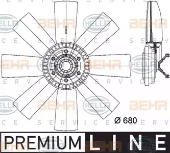 вискомуфта привода вентилятора - Behr-Hella 8MV376731321