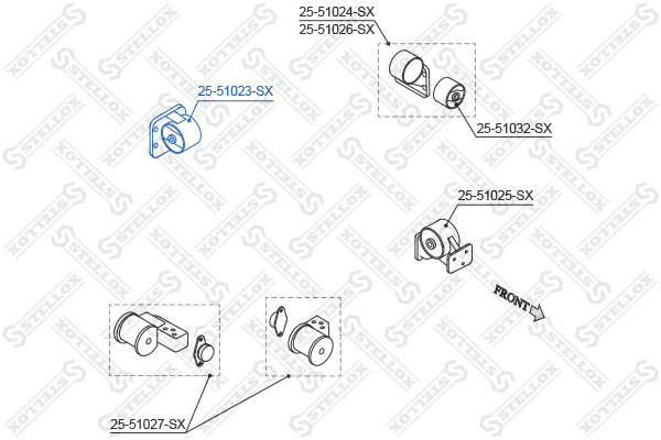 Подушка ДВС зад. Hyundai Accent 1.3 99> - Stellox 2551023SX