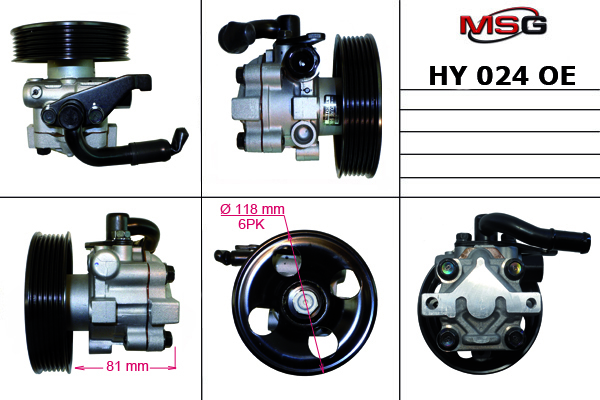 Насос ГУР новый оригинальный Hyundai Santa Fe 2001-2006, Hyundai Trajet 2000-2008 - MSG HY024OEM