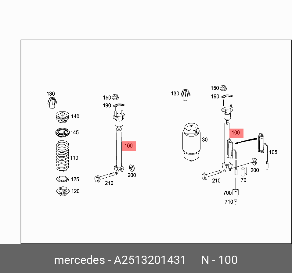 Амортизатор - Mercedes A2513201431