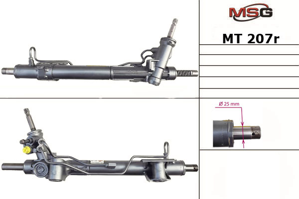 Рулевая рейка с ГУР восстановленная Mitsubishi Lancer x 2008-, Mitsubishi Outlander XL 2006- - MSG Rebuilding MT207R
