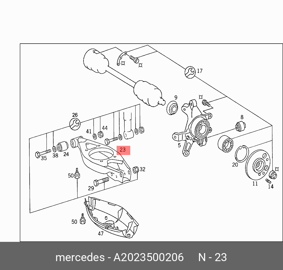 Рычаг - Mercedes A2023500206