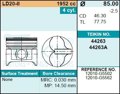 Поршни (к-т 4шт) STD - Teikin 44263 STD