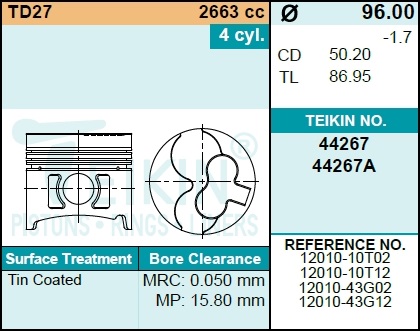 Поршень STD - Teikin 44267 STD