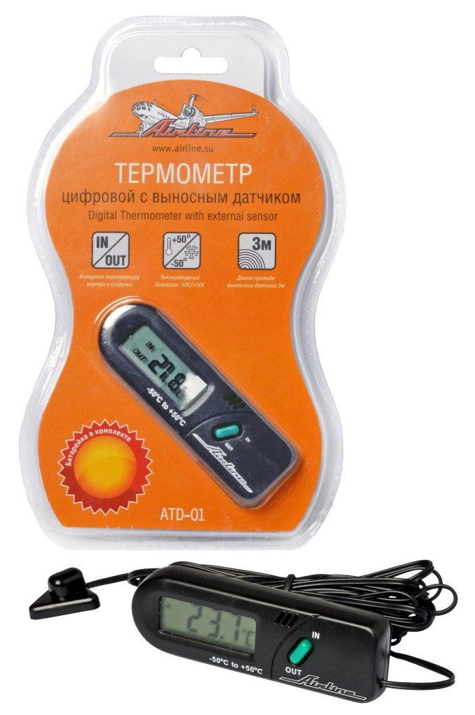Термометр цифровой с выносным датчиком - AIRLINE ATD-01