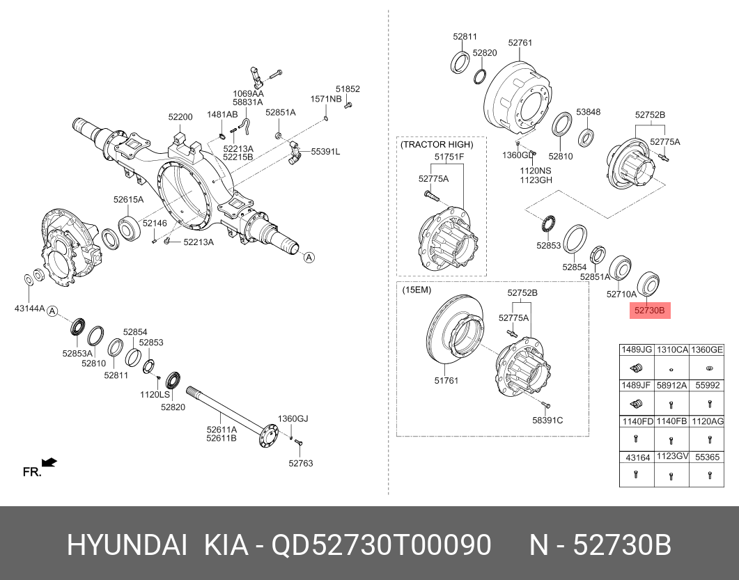 Подшипник ступицы колеса - Hyundai/Kia QD52730T00090